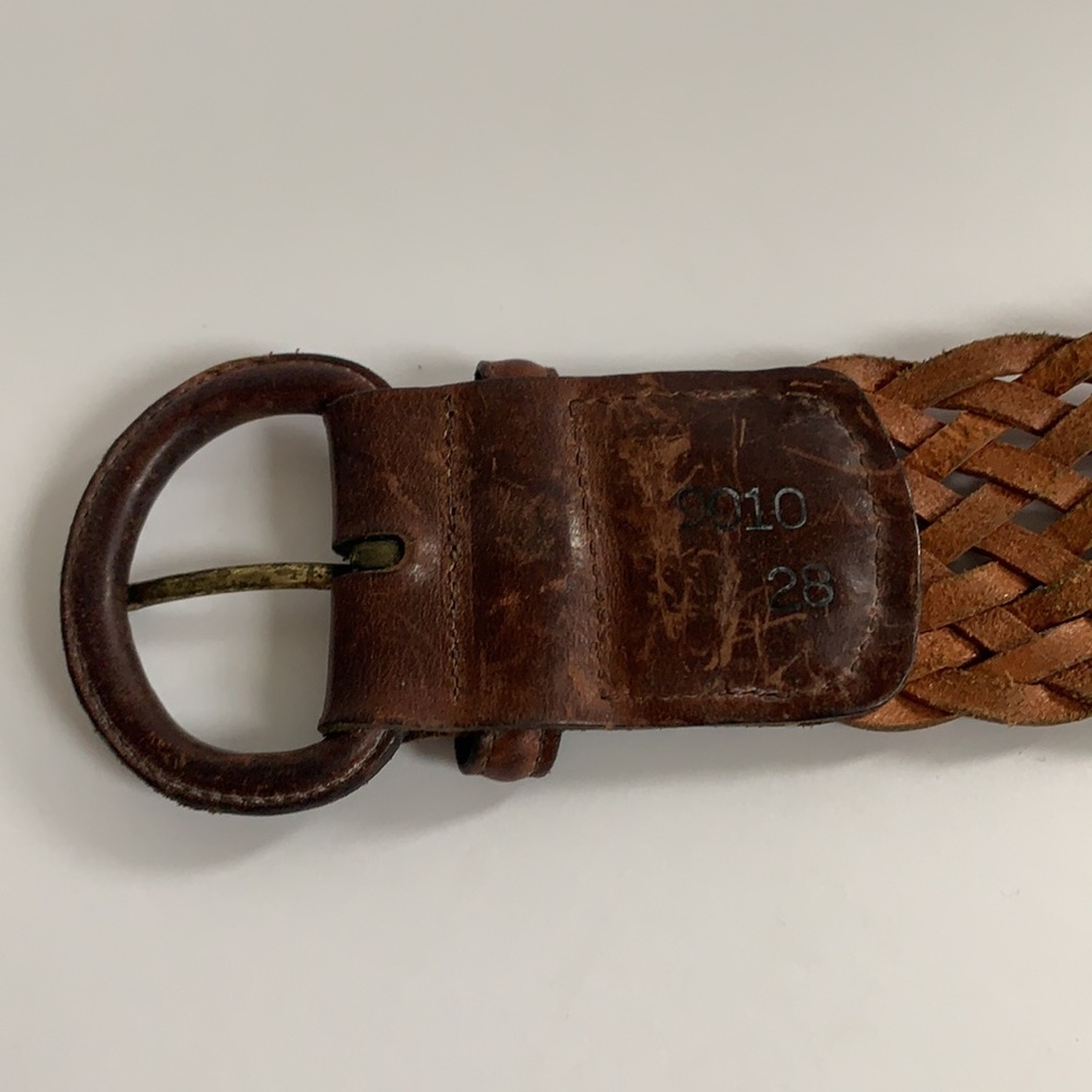 Vintage leather braided belt 32” fits up to 29W - Picture 5 of 6